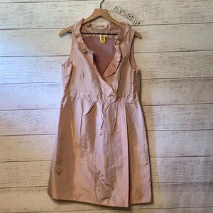 J Crew Silk Taffeta Mini Bridesmaids Dress with Ruffle in Lavender Size 14